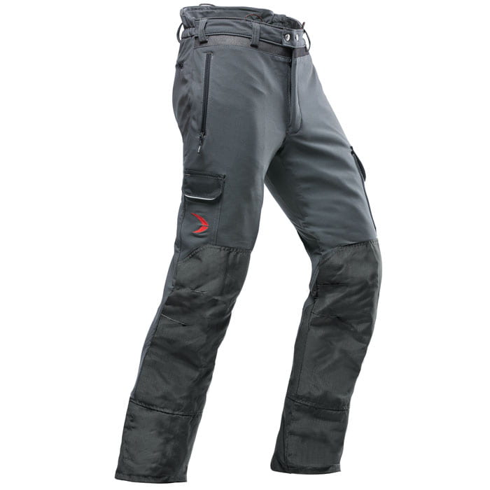 Arborist Cut Protection Pants in Grey and Black, with Multiple Pockets and Reinforced Knees