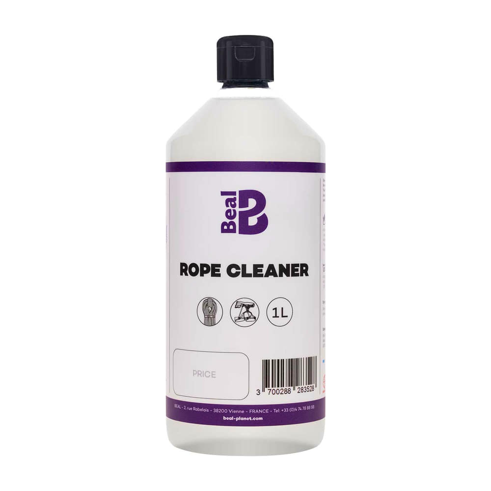 Beal Rope Cleaner bottle with black cap and white label, 1 litre capacity