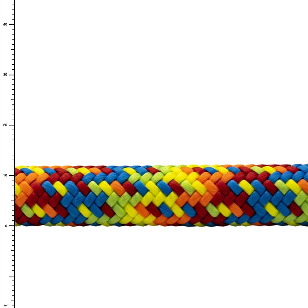 drenaLINE Charity colorful braided rope with the colors red, blue, yellow, orange and green