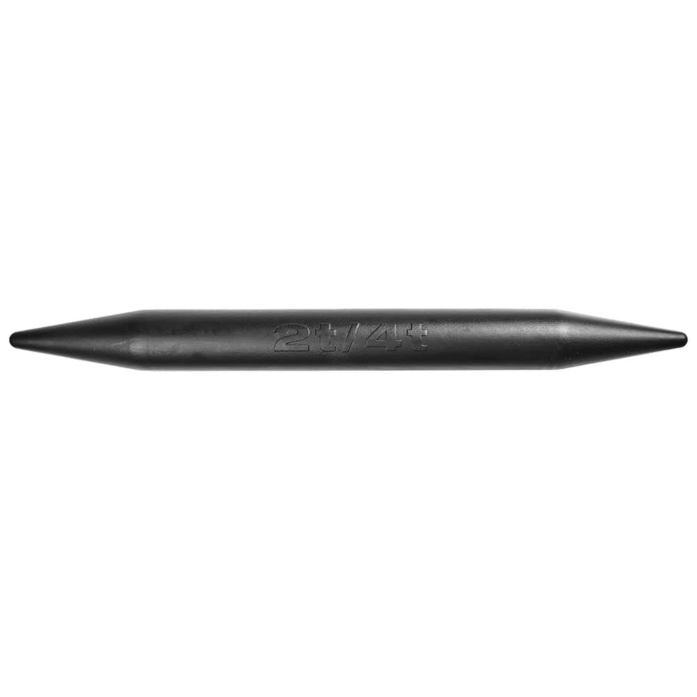 cobra 2/4 t shock absorber, black, elongated with pointed ends and the embossing "2t/4t" in the middle