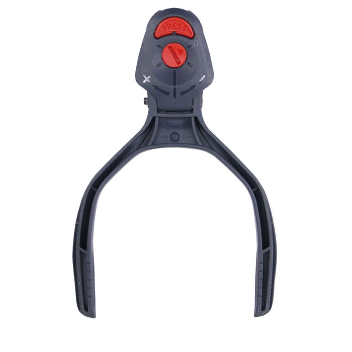 PROTOS® Wireless Bracket P2, black bracket with red rotary knob and press button from above