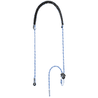 Switch Pro Adjust, blue and white rope with black padding at the top, snap hook and green protection at the bottom