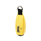 Yellow Petzl Jet Chalk Bag with Black Ribbon and Metal Ring, Model Jet