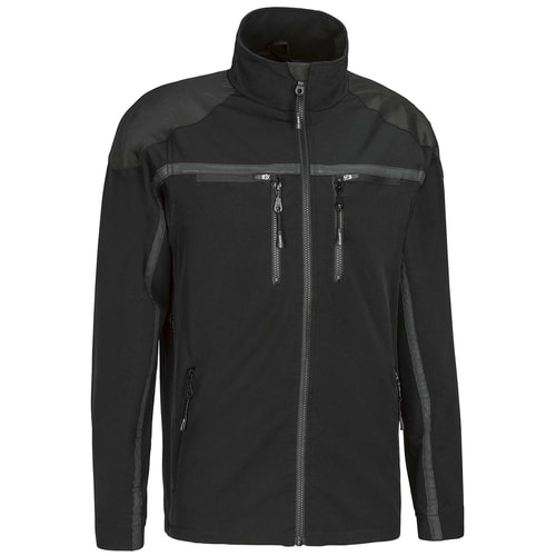 Forest Light Jacket in Black with Multiple Zippered Pockets and Stand-Up Collar