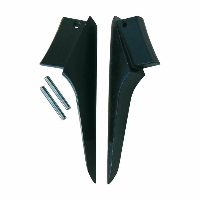 Buckspikes Pin L, two black pointed plastic parts with two small metal pins