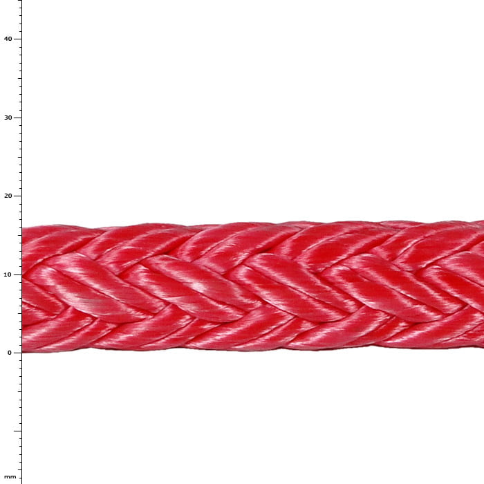 Tenex TEC 16 red braided rope with glossy finish