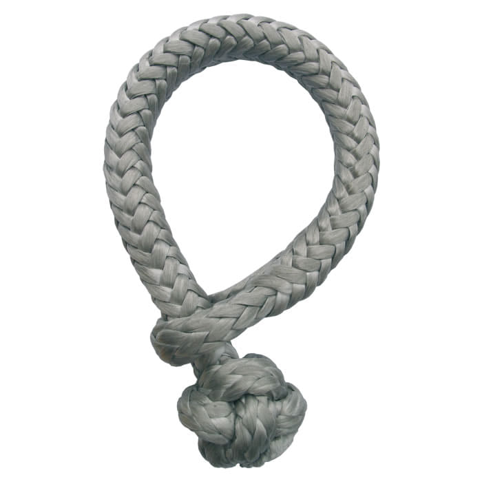 Link 10 gray braided rope with knots at one end