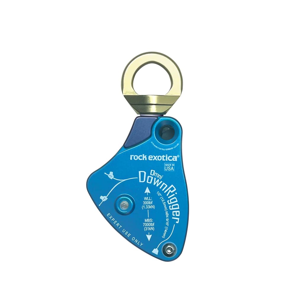 Rock Exotica Omni DownRigger in blue with gold-coloured swirl, manufacturer Rock Exotica, type DownRigger