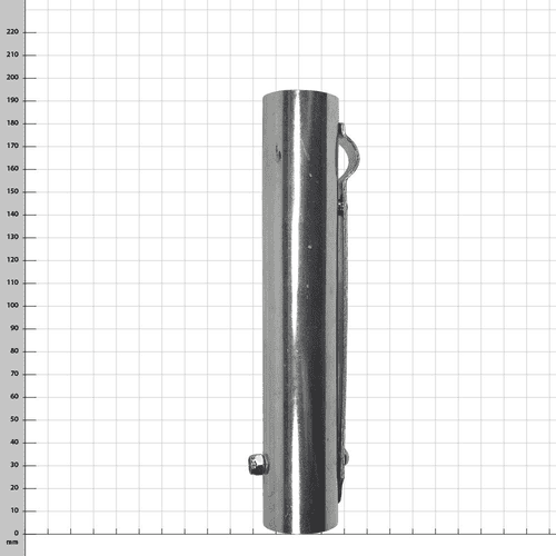 Big Shot Sleeve, Silver Metal Sleeve with Screw and Bracket on White Checkered Background