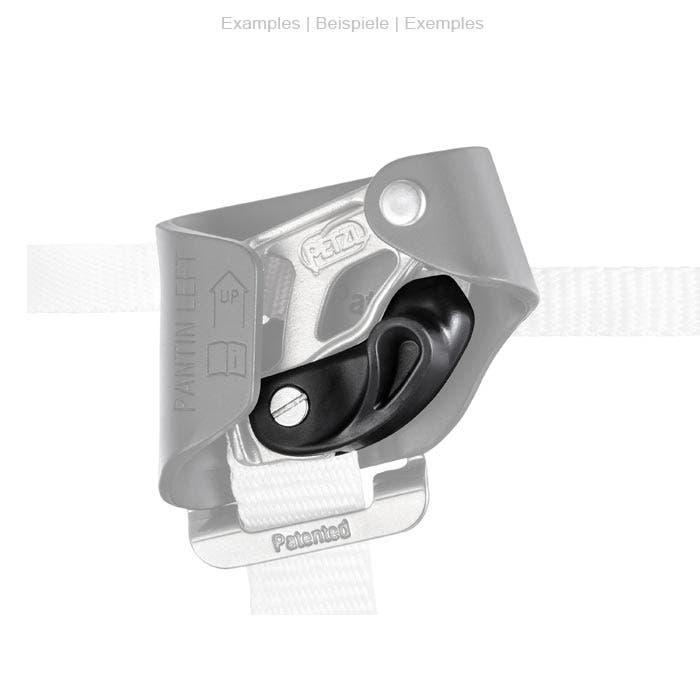 Pantin L Safety Lock by Petzl in Grey and Black with White Ribbon