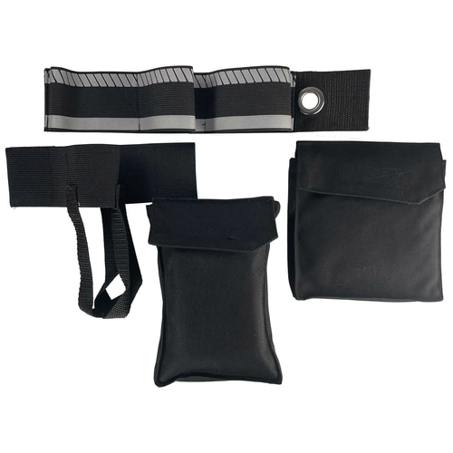 My Gear Vest Basic Set with a black elastic strap with reflective pattern and two black pockets with flap