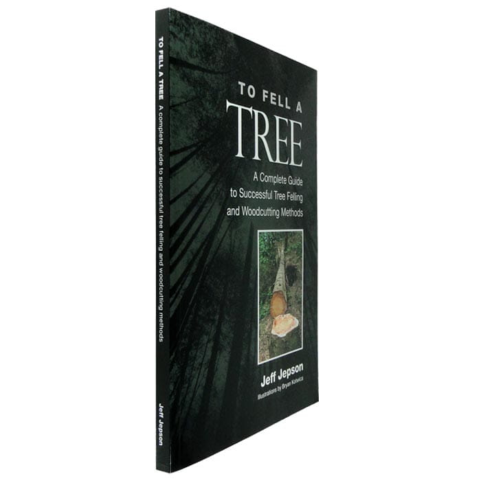 Book "To Fell A Tree" by Jeff Jepson, side view of the book with the same cover design as in the first picture