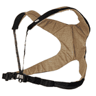 Nate beige and black fabric shoulder strap with adjustable black strap and buckle