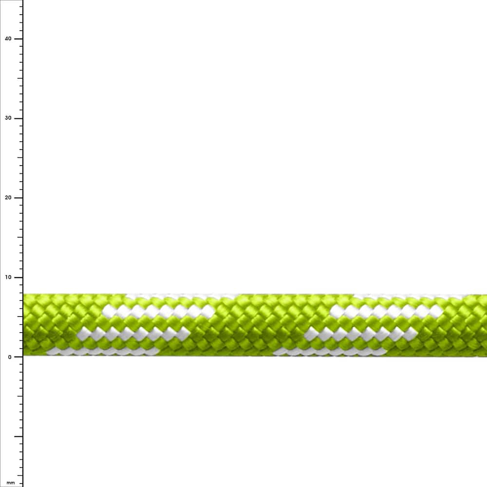 Special rope in green with white patterns on white background