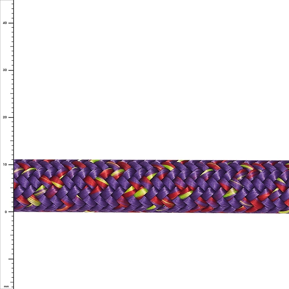 Rebel Purple Rope with Violet, Red and Green Braiding, Close-up