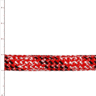 Python climbing rope in red, black and white, detail view of the braided material