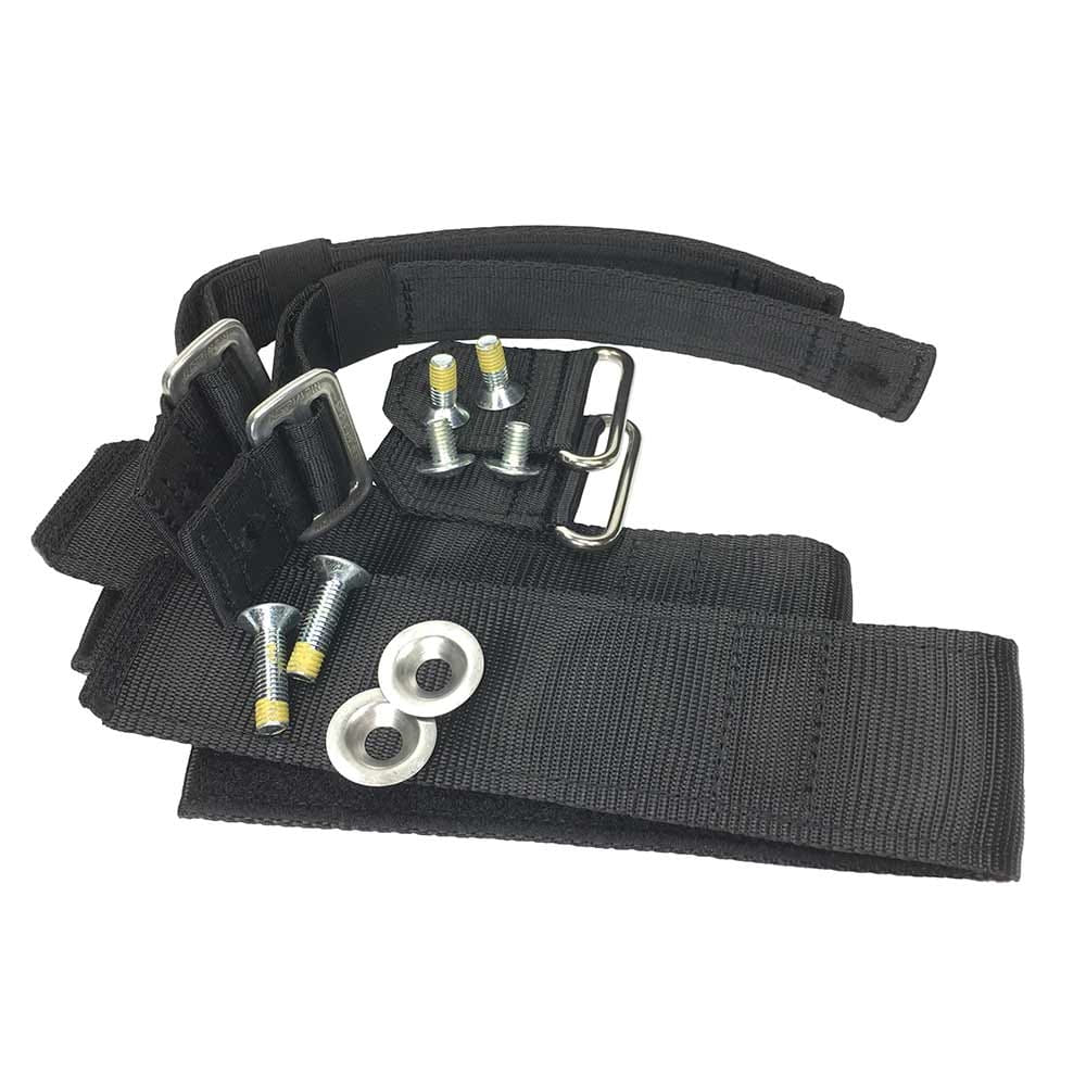 Thistle Velcro at the bottom, black Velcro with metal parts and screws