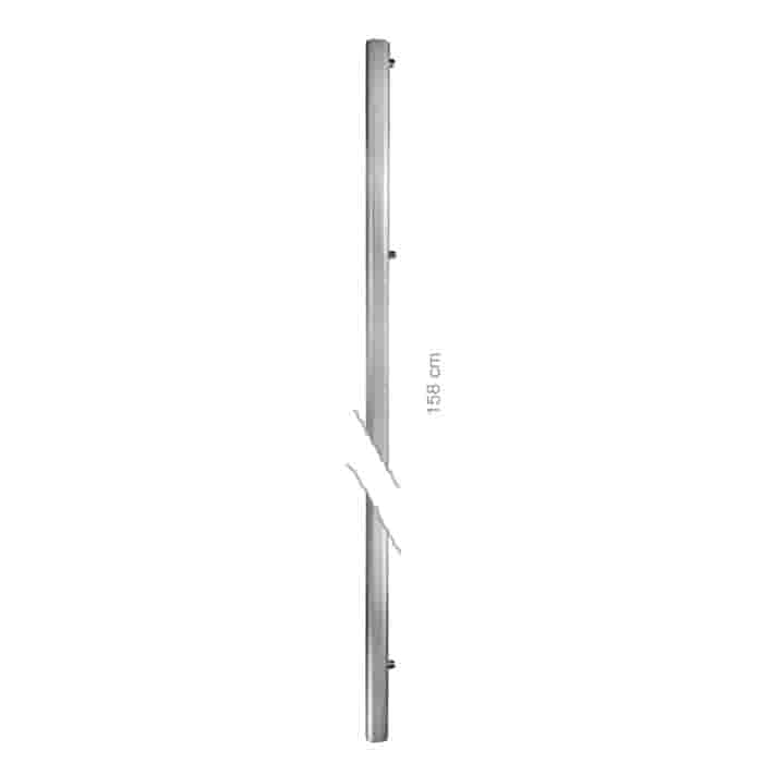 Hayauchi 630 pole top, long silver metal bar with three small attachment points and a length specification of 158 cm