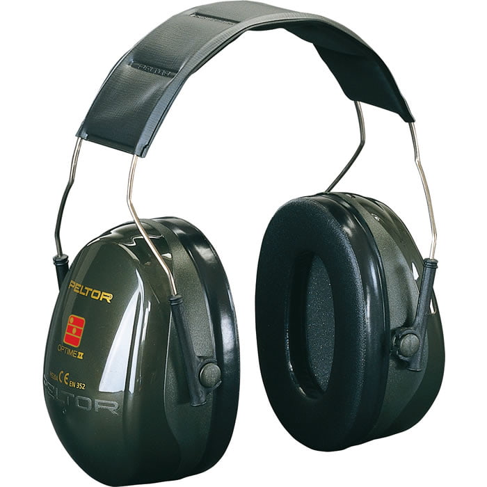 Optime II hearing protection with headband from Peltor in dark green with black headband and padding