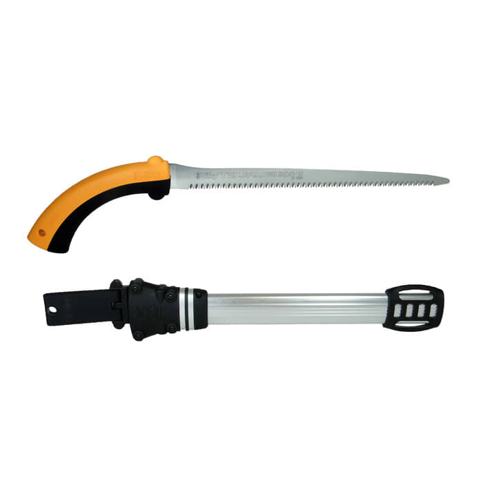 Silky Tsurugi 300-10 Hand Saw with Yellow-Black Handle and Silver Protective Cover