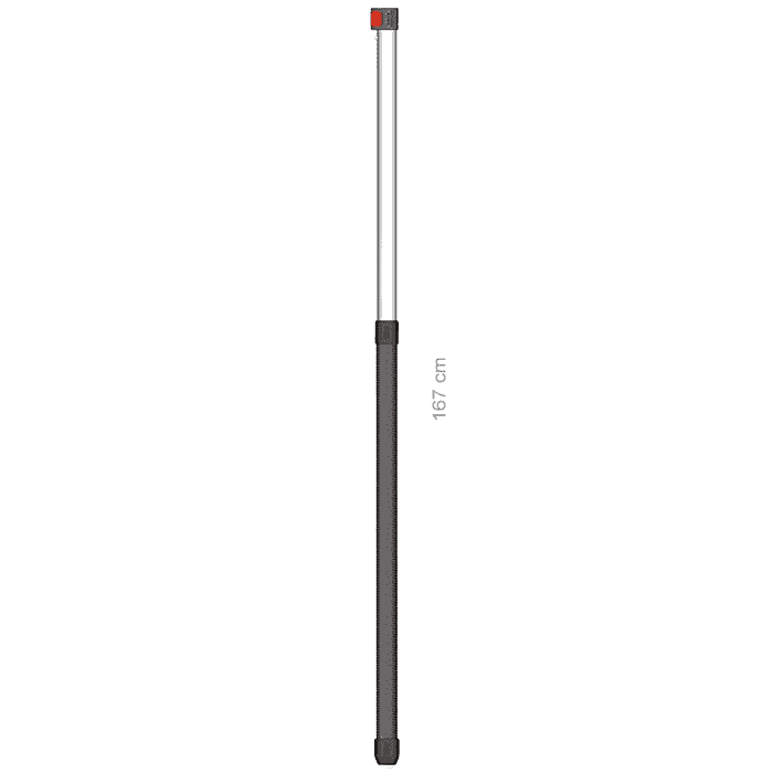 Hayauchi 630 Bottom Pole, Long Pole with Black Handle and White Shaft, Top with Red and Grey Part, Length 167 cm