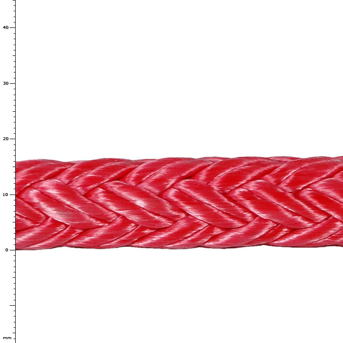 Tenex TEC 16 red braided rope with glossy finish