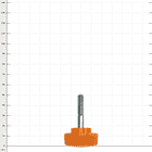 Hayate knurled screw with orange knurled handle and silver threaded screw, manufacturer not visible