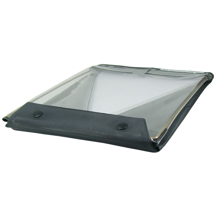 Weather Writer A4, Black Flat Desk Pad with Transparent Lid, Photographed from the Side