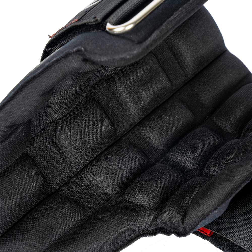 Thistle upholstery Velcro black, padded textile material with visible seam and metal clip