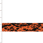 Imori braided rope in orange and black, close-up of texture and patterning