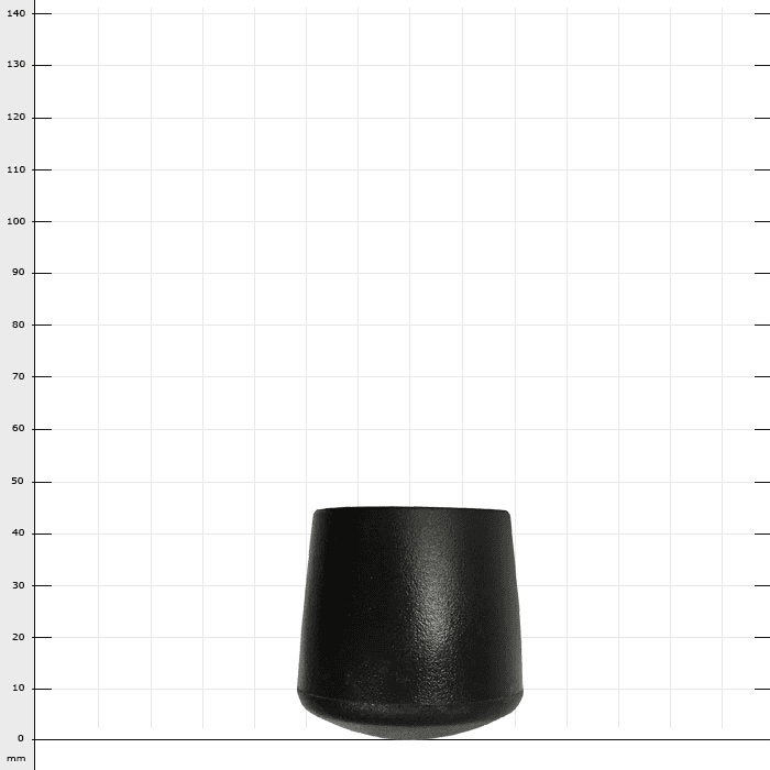 ArboRapid T3 end cap, black plastic end cap with conical shape and smooth surface
