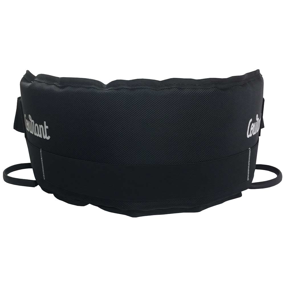 Black cross belt with white lettering "Courant" sewn on the back, manufacturer not visible