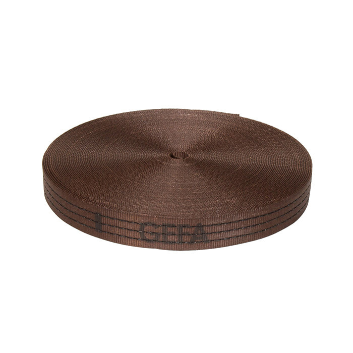 GEFA 4 t Webbing Classic, brown webbing rolled up with black lettering GEFA