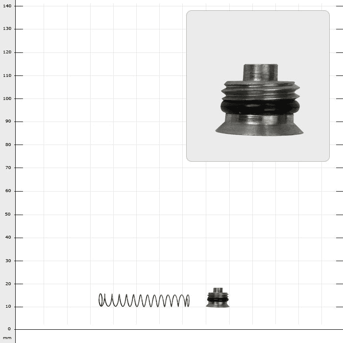 SpiderJack 3 spring, a small metallic coil spring and a round metal part with black gaskets