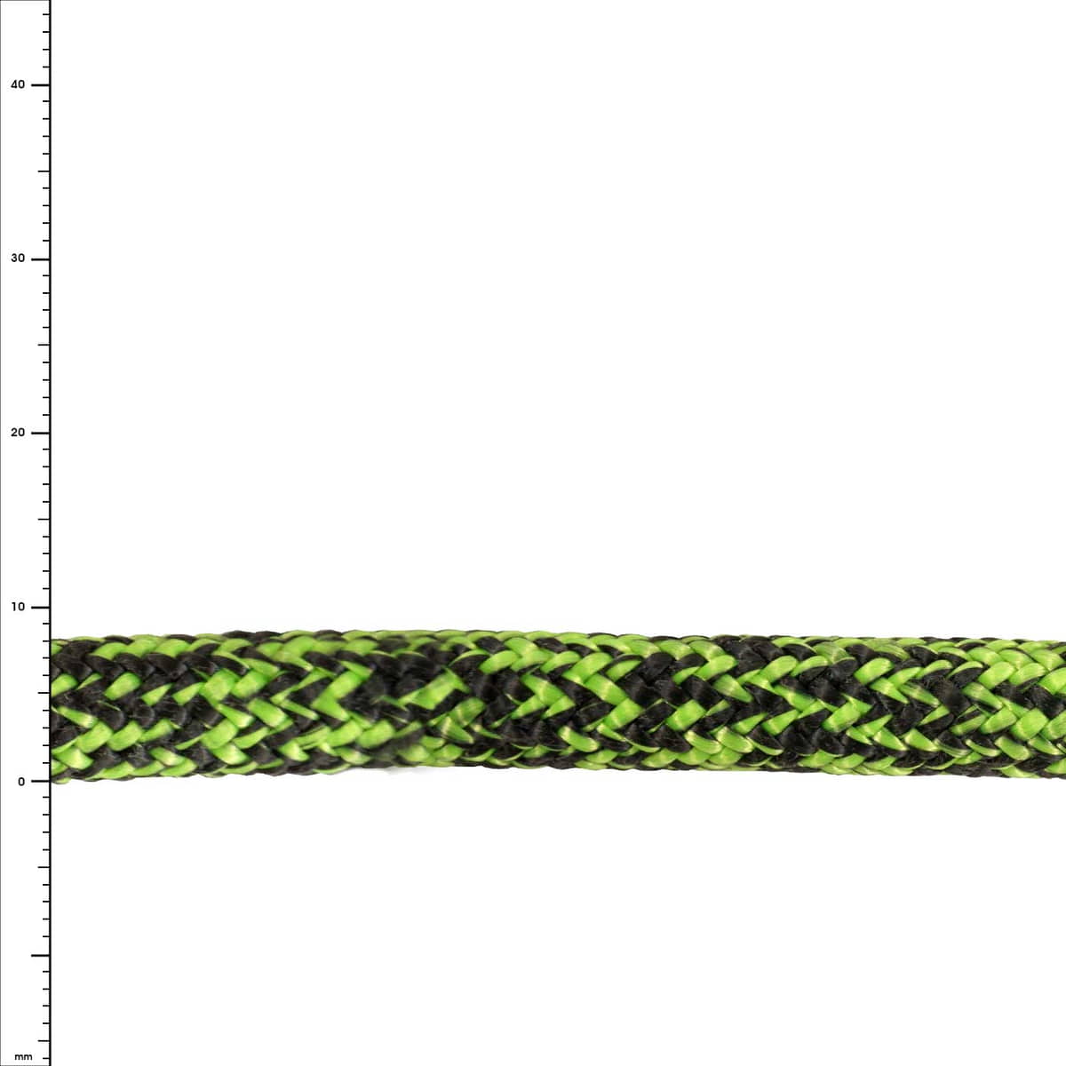 Phoenix 8 rope in green and black with braided pattern