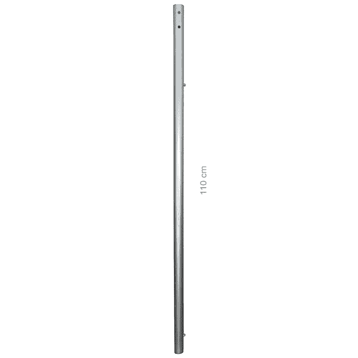Longboy rod top, a long silver rod with several holes, 110 cm long