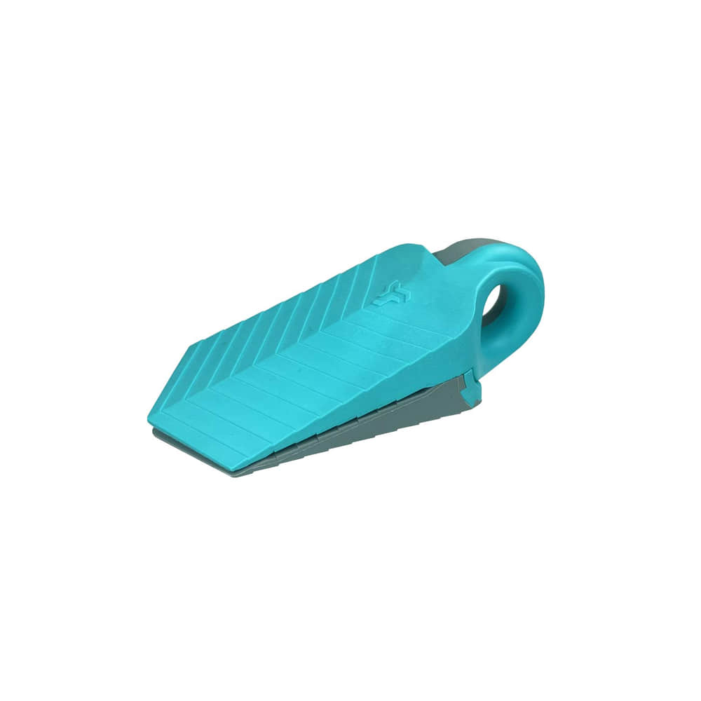 Dual wedge in turquoise and grey, wedge-shaped product with handle opening