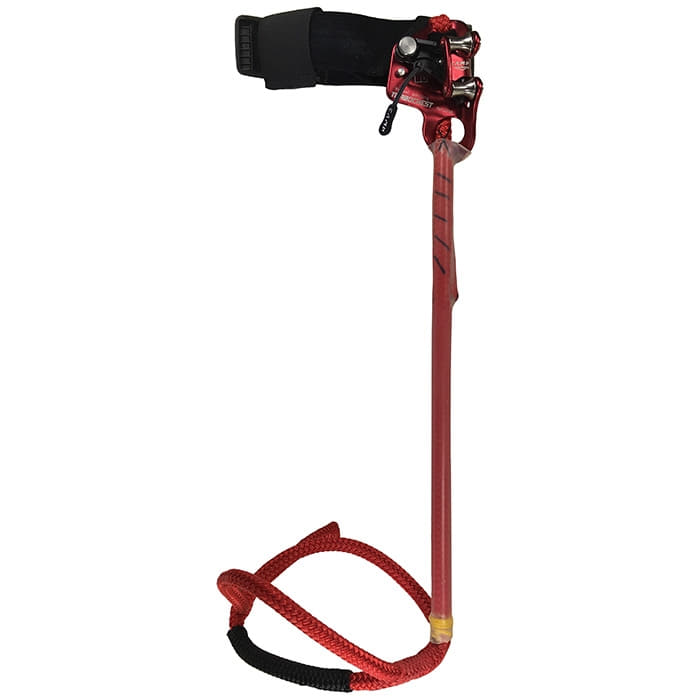 Systems 3A L, red rope with black Velcro and metallic clamping area