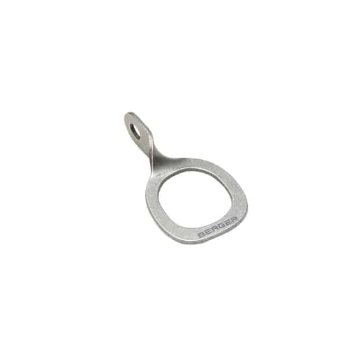 ArboRapid carabiner eyelet by Berger, silver metal ring with small eyelet and engraving "BERGER"