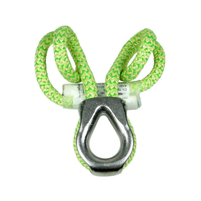 Ocean Dyneema Loop T, green bow made of braided material with metal eyelet in the middle