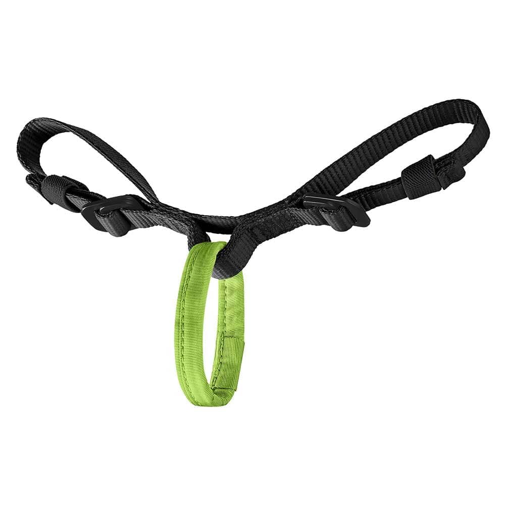 TreeRex SRT Bridge made of black and green webbing with two black loops and a green loop in the middle