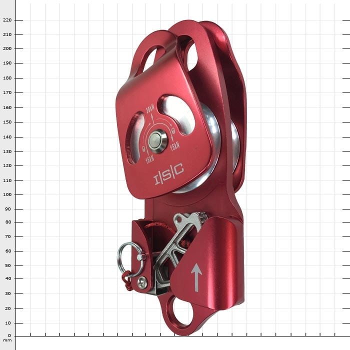 Double Rescue Hauler, Red Rope Pulley with Two Pulleys and Metal Mechanism by ISC