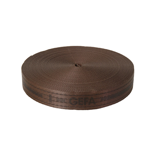 GEFA 7T Webbing Stretchy Brown Coiled Webbing with Black Print