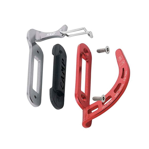 Kilo via ferrata set from Camp, disassembled individual parts in red, black and silver with two screws