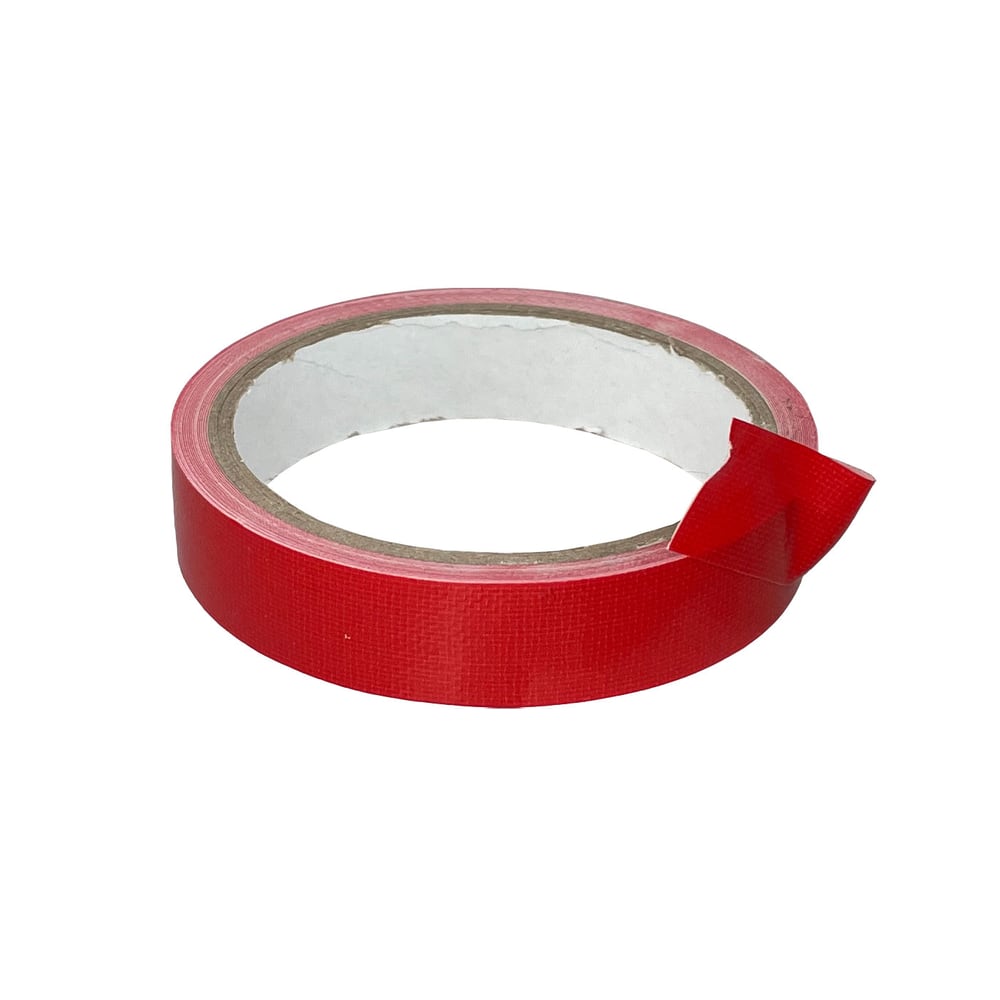 boa fabric tape, red tape on a roll with a slightly peeled end