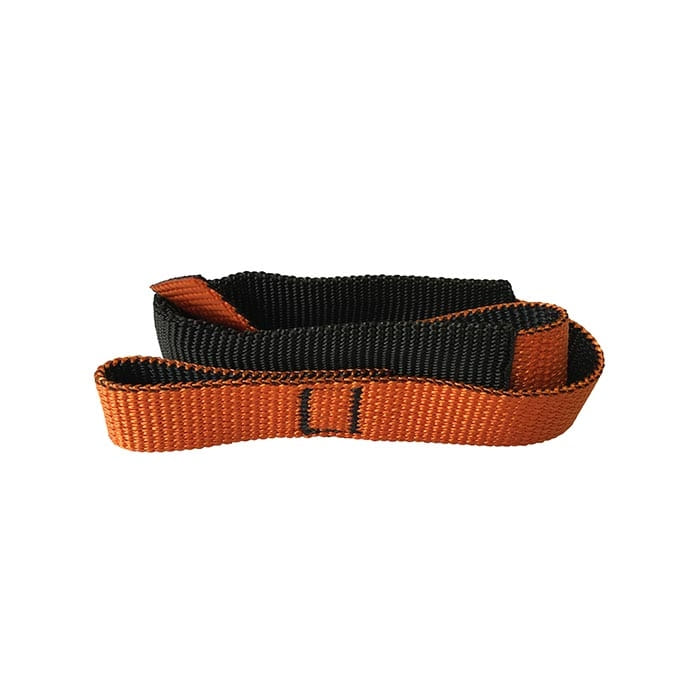 Quick Step Strap at the bottom, a folded strap made of orange-black material