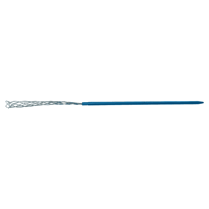 Cage awl, rod-shaped with blue handle and silver, grid-like end