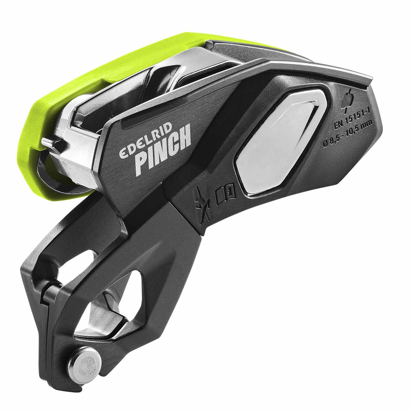 Climbing Gear Pinch by Edelrid in Black and Green with Visible Manufacturer's Logo