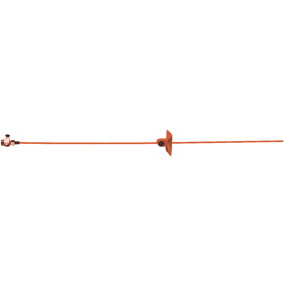 Kolibri Vario, long, thin, orange rod tool with metal connection and black knob in the middle