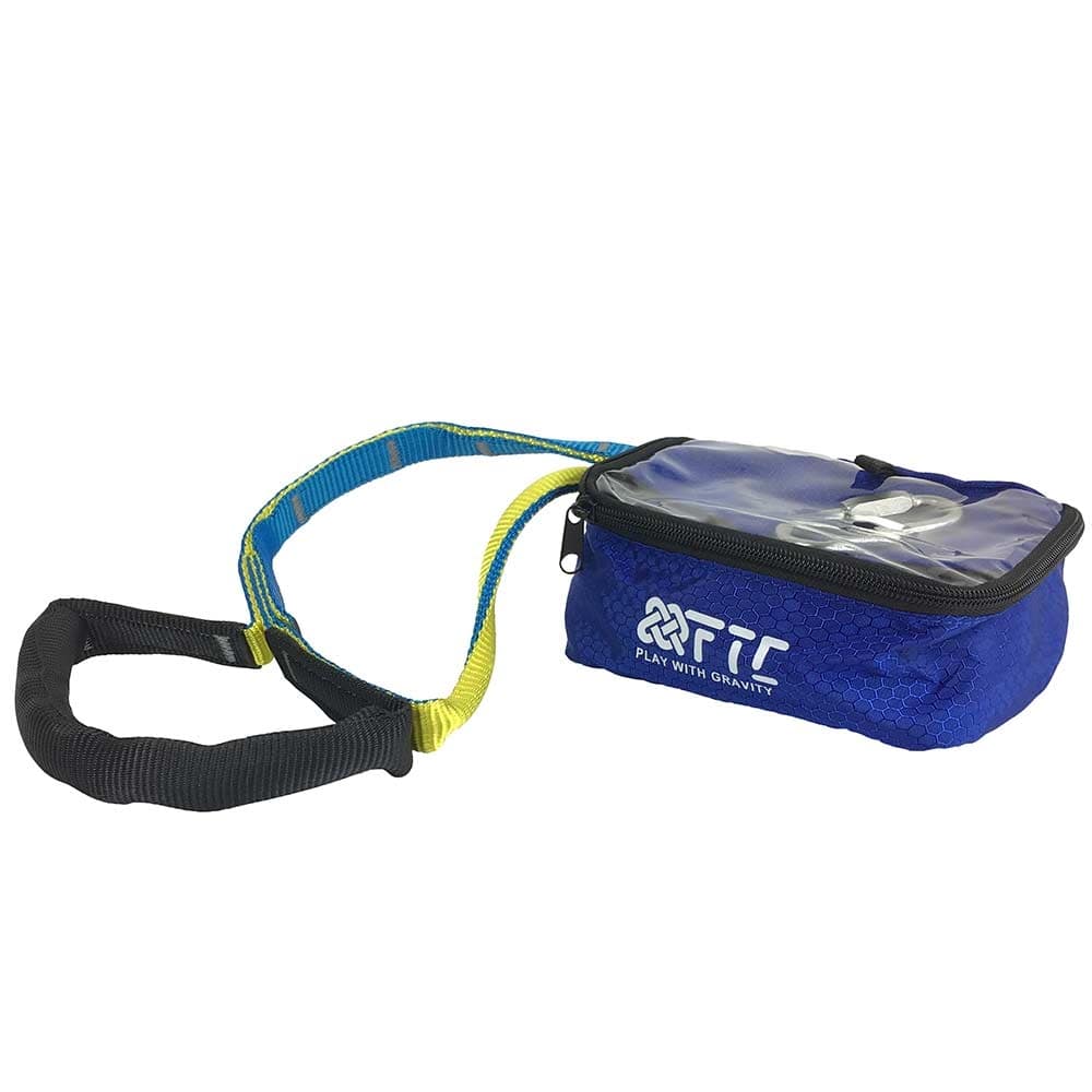 Choker Joker Light, blue bag with zipper, yellow-blue straps and black handle